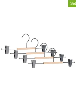 Bizzotto Garderoben<4er-Set: Kleiderbügel in Anthrazit/ Beige - (B)35 x (H)12 cm