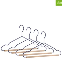 Bizzotto Garderoben<4er-Set: Kleiderbügel in Blau/ Beige - (B)41,5 x (H)20 cm