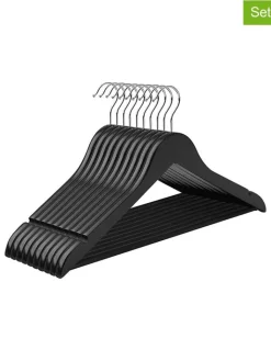 SONGMICS Garderoben<10er-Set: Kleiderbügel in Schwarz - (L)44,5 x (B)23 cm