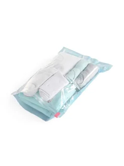 Compactor Weitere Haushaltshelfer<2er-Set: Kompressionsbeutel "Roll up S" in Hellblau - (L)50 x (B)35 cm
