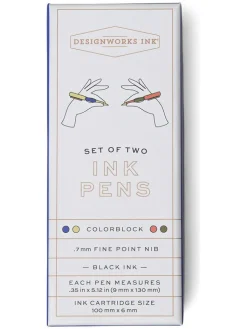 DESIGNWORKS INK ® Büro- & Schulbedarf<2er-Set: Kugelschreiber in Blau/ Khaki/ Orange - (L)13 cm
