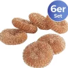 Wenko Putz- & Waschutensilien<6er-Set: Kupferschwämme in Hellbraun - Ø 9 cm
