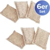 Wenko Putz- & Waschutensilien<6er-Set: Kupferschwämme in Hellbraun - (L)11 x (B)7 cm