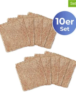 Wenko Putz- & Waschutensilien<10er-Set: Kupfertücher in Hellbraun - (L)16 x (B)13 cm