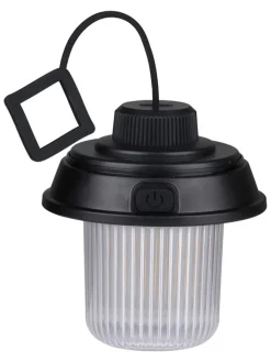 GRUNDIG Lichterketten & Deko-Leuchten<2er-Set: LED-Campingleuchten in Schwarz - (H)11,5 x Ø 10,4 cm