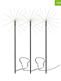 STAR Trading Außenbeleuchtung<3er-Set: LED-Gartenstecker "Firework Outdoor" in Schwarz - (B)65 x (H)200 cm