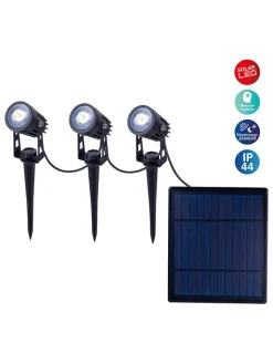 näve Außenleuchten<3er-Set: LED-Gartenstecker in Schwarz - (H)9 x Ø 4 cm