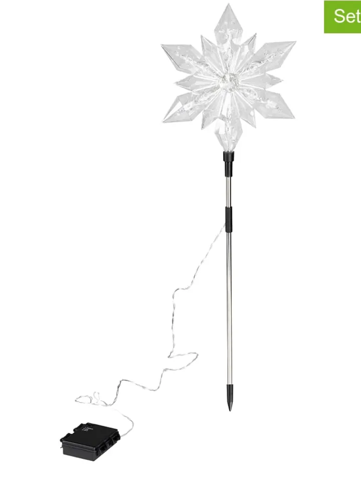 Profiline Gartendekoration|Gartendekoration<2er-Set: LED-Gartenstecker in Warmweiß - (H)66 cm