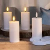 Nordheim Lichterketten & Deko-Leuchten<4er-Set: LED-Kerzen in Weiß - (H)10 cm - Ø 5 cm