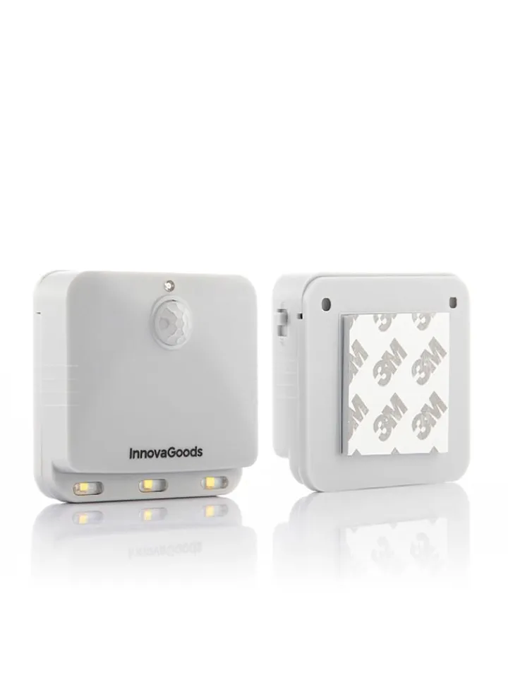 InnovaGoods Lichterketten & Deko-Leuchten<2er-Set: LED-Panel in Grau - (B)6 x (H)6 x (T)2 cm