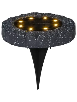 STAR Trading Außenbeleuchtung|Außenleuchten<2er-Set: LED-Solar-Bodenstecker "Lawnlight" in Schwarz - Ø 11 cm