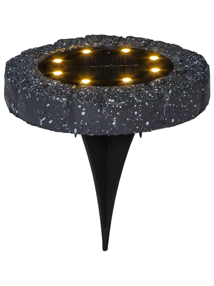 STAR Trading Außenbeleuchtung|Außenleuchten<2er-Set: LED-Solar-Bodenstecker "Lawnlight" in Schwarz - Ø 11 cm