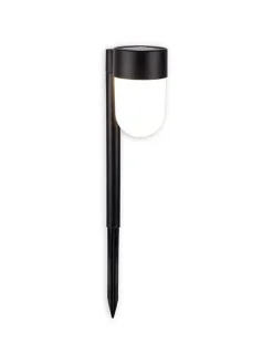 näve Außenleuchten<2er-Set: LED-Solarerdspieß "Sina" in Schwarz - (H)47,2 x Ø 8 cm