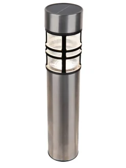 näve Außenbeleuchtung|Außenleuchten<3er-Set: LED-Solar-Gartenspieße "Bobby" in Silber/ Schwarz - (H)42 cm