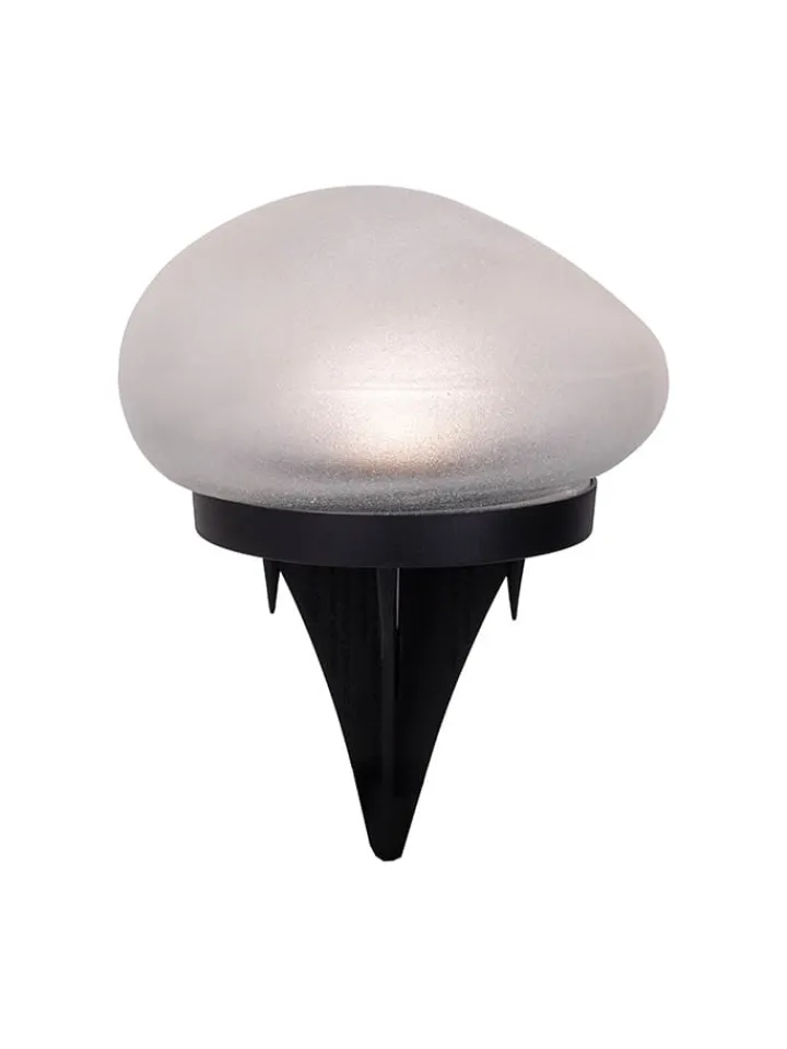 näve Außenbeleuchtung|Außenleuchten<2er-Set: LED-Solar-Gartenspieße "Guri" in Weiß - (B)12 x (H)8,5 x (T)12 cm