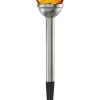 STAR Trading Außenbeleuchtung|Außenleuchten<2er-Set: LED-Solar-Gartenstecker "Roma 2" in Silber/ Orange - (H)28 cm