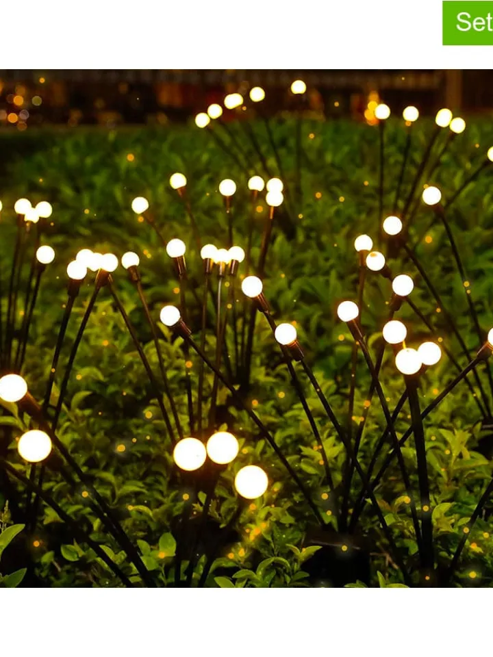 lumisky Außenbeleuchtung|Außenleuchten<3er-Set: LED-Solarleuchten in Schwarz - (H)70 cm