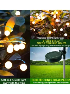 lumisky Außenbeleuchtung|Außenleuchten<3er-Set: LED-Solarleuchten in Schwarz - (H)70 cm