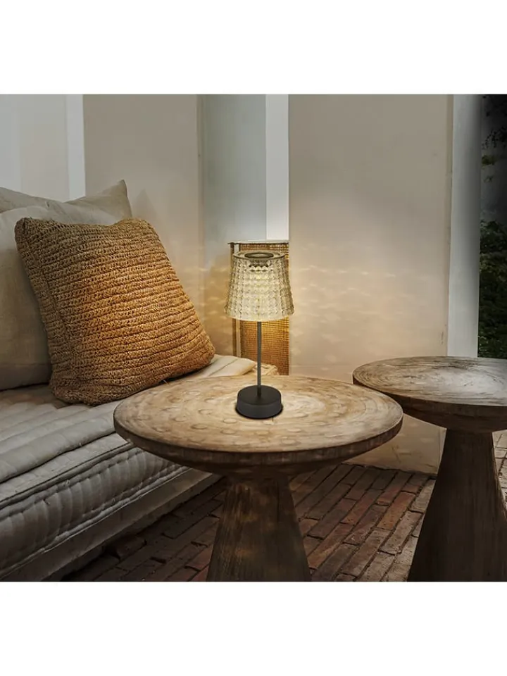 Globo lighting Außenbeleuchtung|Außenleuchten<2er-Set: LED-Solarleuchten in Schwarz/ Beige - (H)29 x Ø 12,5 cm