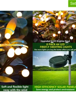 lumisky Außenleuchten|Außenbeleuchtung<4er-Set: LED-Solarleuchten in Schwarz - (H)73 cm