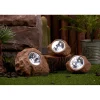 lumisky Außenleuchten|Außenbeleuchtung<3er-Set: LED-Solarleuchten "Rocky" in Hellbraun