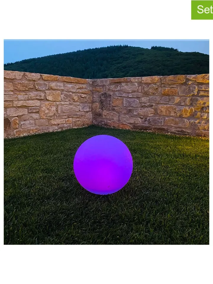 lumisky Außenbeleuchtung<2er-Set: LED-Solarleuchten "Solsty" mit Farbwechsel - Ø 30 cm