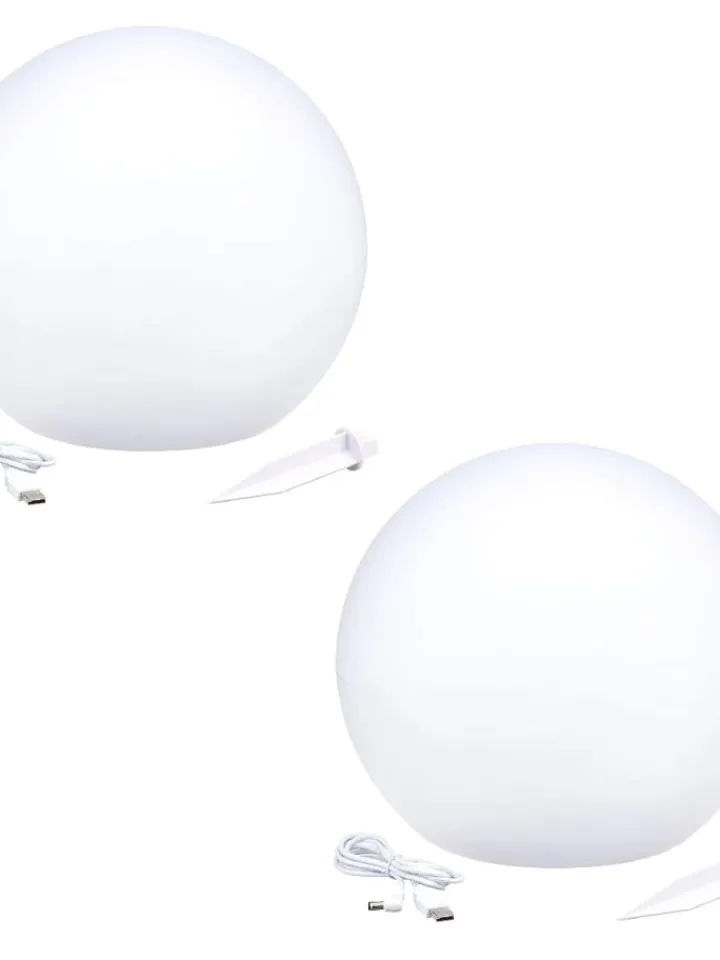 lumisky Außenbeleuchtung<2er-Set: LED-Solarleuchten "Solsty" mit Farbwechsel - Ø 30 cm