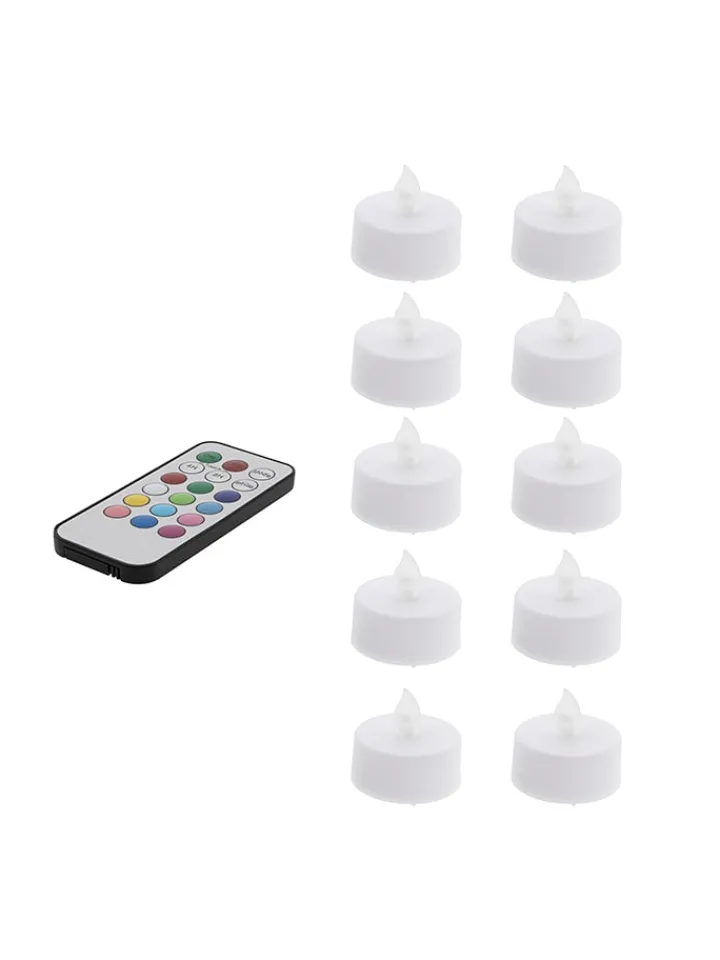 Profiline Lichterketten & Deko-Leuchten<10er-Set: LED-Teelichter in Weiß - (H)4,1 cm - Ø 3,8 cm