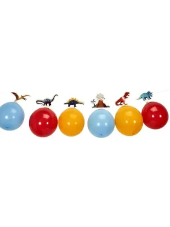 The Home Deco Kids Partyzubehör & -Dekoration<3er-Set: Luftballongirlanden "Dinosaure" in Rot/ Gelb/ Hellblau