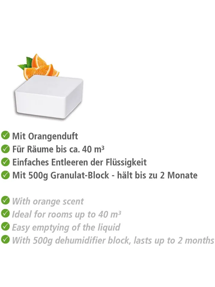 Wenko Klima & Haushalt<2er-Set: Luftentfeuchter-Nachfüllpack "Cube Orange" in Weiß