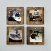 Evila Wanddekoration<4er-Set: Memoboards "Aa066" in Natur - (B)15 x (H)15 cm