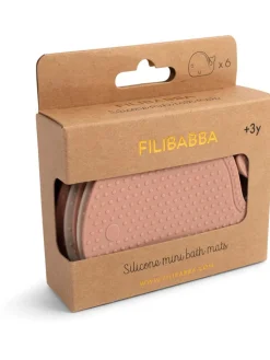 Filibabba Badaccessoires<6er-Set: Mini-Badewannenmatten "Whales Rose Mix" in Rosa