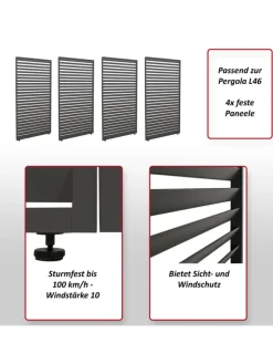 MCW Gartenmöbel<4er-Set Paneele für Pergola 46, Anthrazit