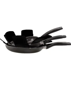 Stoneline Kochgeschirr<2er-Set: Pfannenschützer in Schwarz - Ø 38 cm