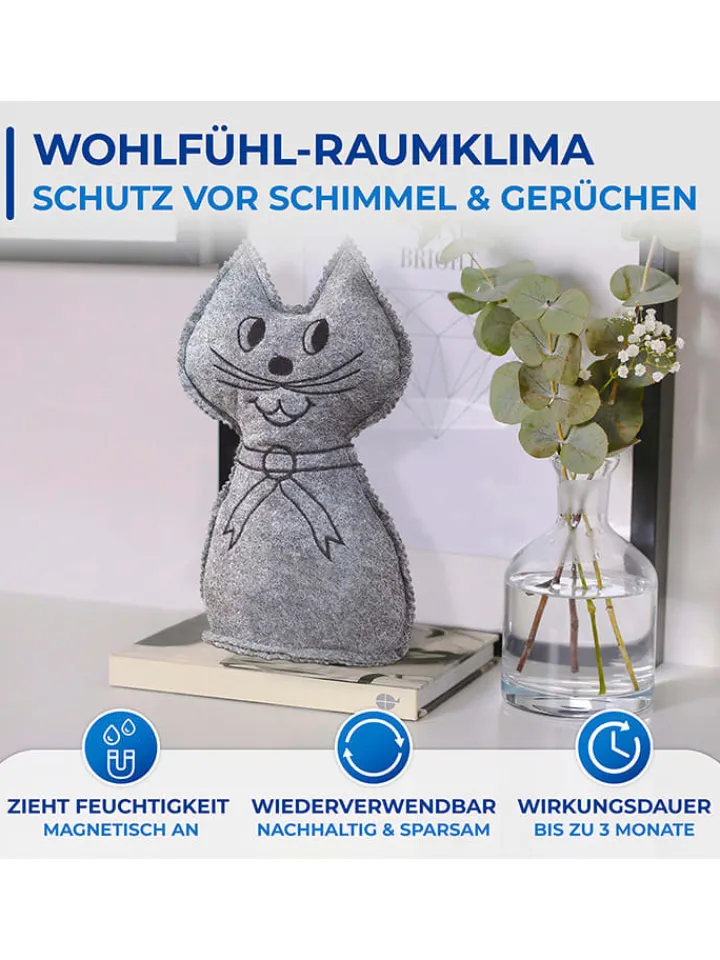 Wenko Tür- & Zugluftstopper<2er-Set: Raumentfeuchter in Grau - (B)12 x (H)27 cm