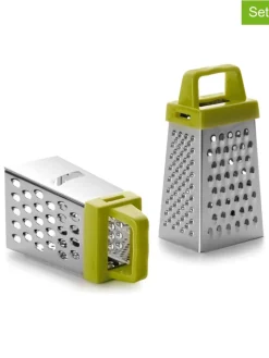 Ibili Koch- & Backutensilien<2er-Set: Reiben in Silber/ Khaki - (H)7 cm