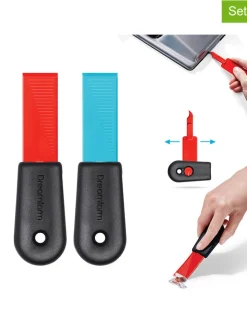 Dreamfarm Weitere Haushaltshelfer<2er-Set: Reinigungsschaber ''Cleana'' in Rot/ Blau - (L)12,7 x (B)3,5 cm