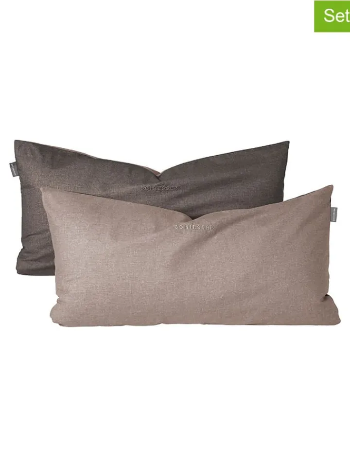 Schiesser Kissen & Kissenhüllen<2er-Set: Renforcé-Kissenhüllen in Beige