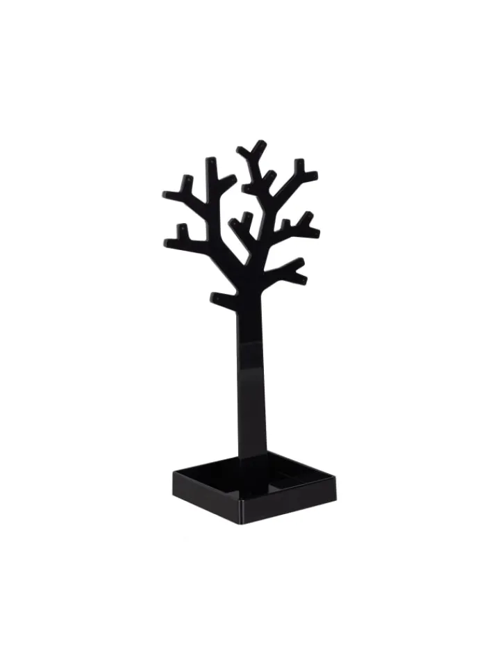 relaxdays Schmuckkästen<2er-Set: Schmuckständer Baum in Schwarz/Weiß