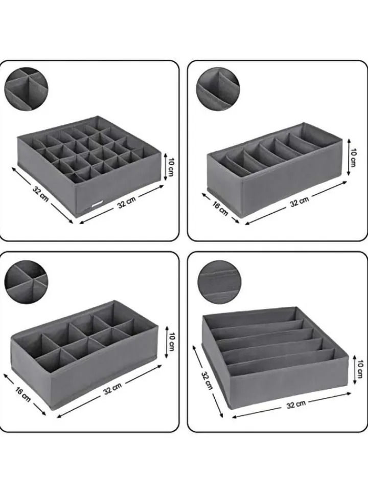 Songmics Aufbewahren & Servieren<8er-Set: Schubladen-Organizer in Grau