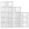 SONGMICS Garderoben<12er-Set: Schuhboxen in Transparent - (B)23 x (H)14,3 x (T)33,5 cm