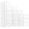 SONGMICS Garderoben<18er-Set: Schuhboxen in Weiß - (B)23 x (H)14,5 x (T)33,2 cm