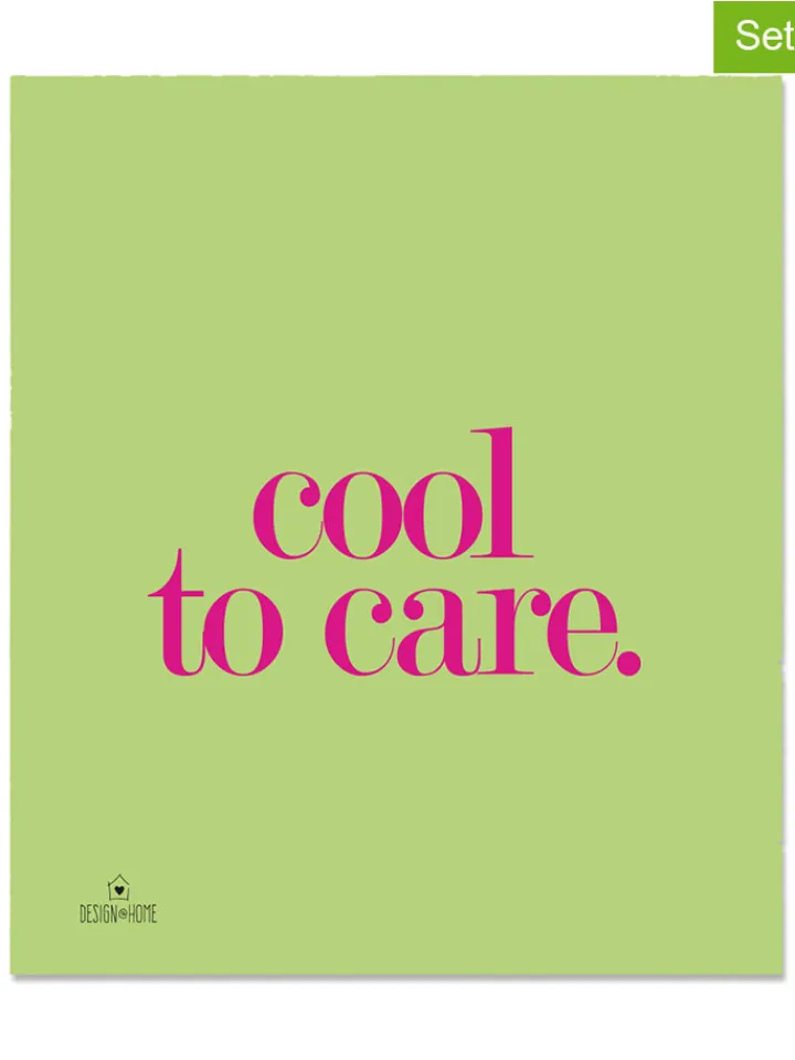 Design@Home Küchentextilien<2er-Set: Schwammtücher "Cool to care" in Grün - (L)20 x (B)17 cm