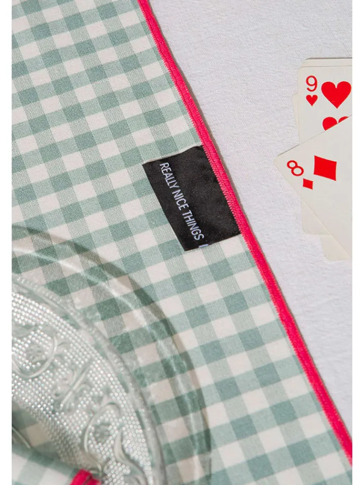 Really Nice Things Tisch- & Küchentextilien<4er-Set: Servietten "Contrast Edge" in Grün - (B)40 x (H)40 cm