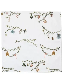 Kähler Tisch- & Küchentextilien<4er-Set: Servietten "Hammershøi Christmas" in Weiß/ Bunt - (L)45 x (B)45 cm