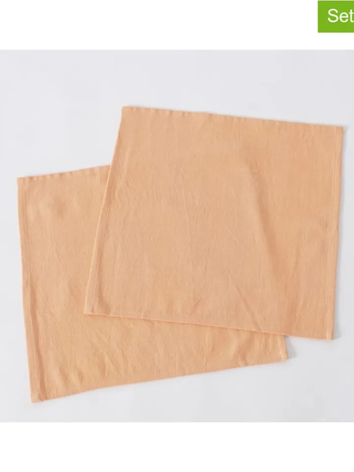 Boltze Tisch- & Küchentextilien<2er-Set: Servietten "Lenea" in Orange - (L)40 x (B)40 cm