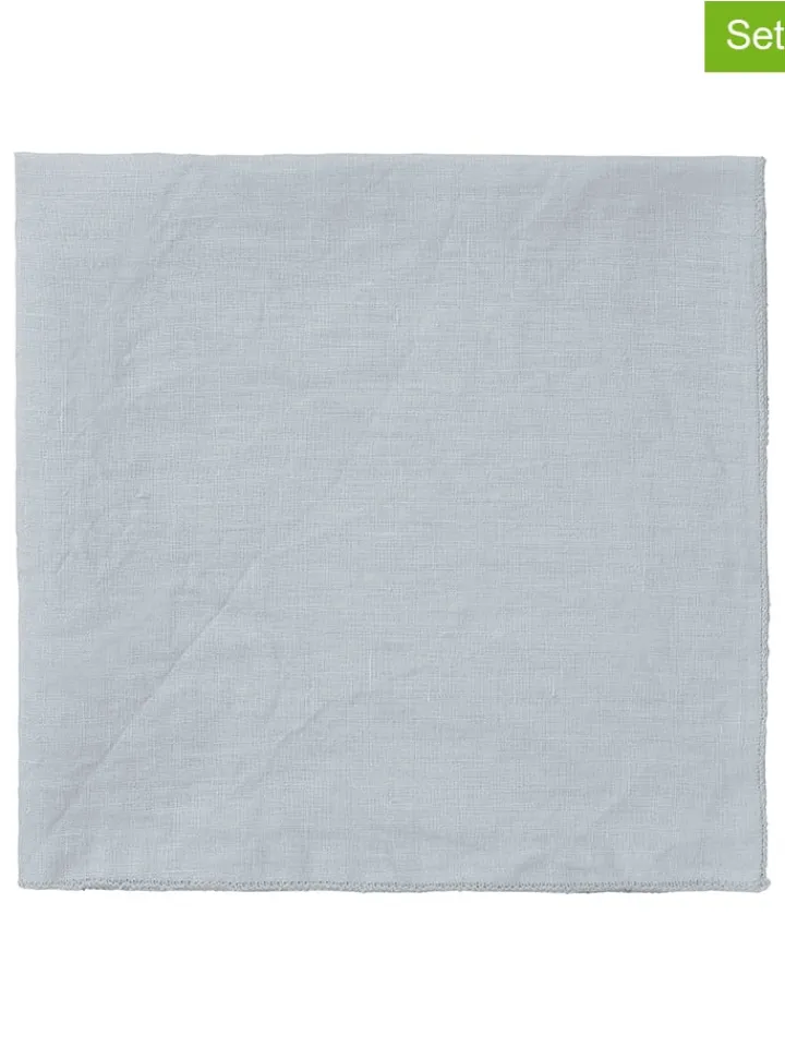 Blomus Tisch- & Küchentextilien<4er-Set: Servietten "Lineo" in Grau - (L)42 x (B)42 cm