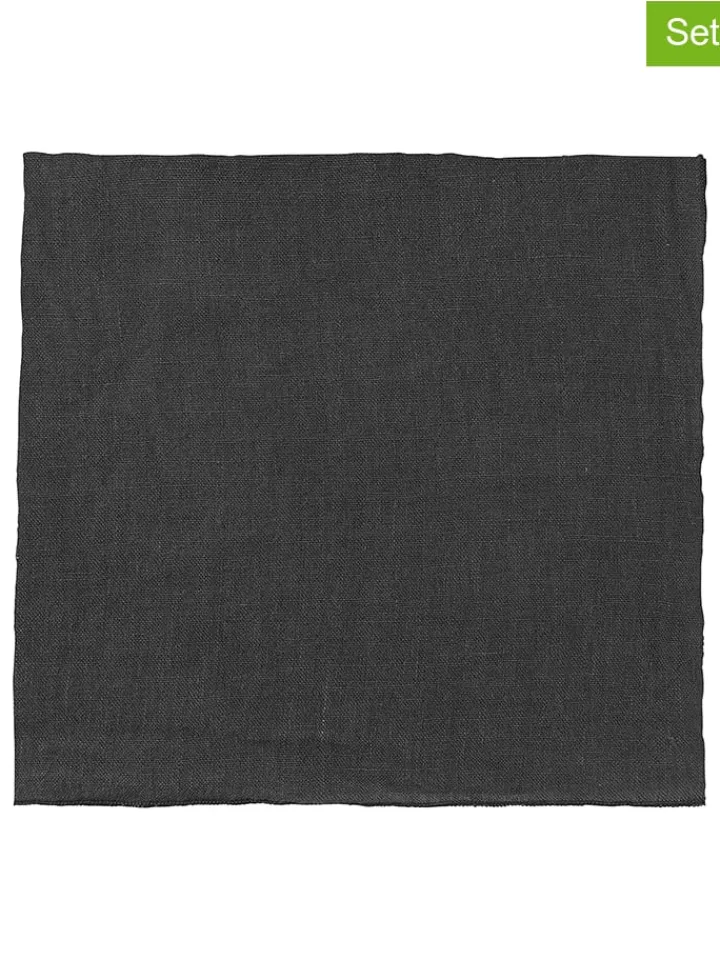 Blomus Tisch- & Küchentextilien<4er-Set: Servietten "Lineo" in Anthrazit - (L)42 x (B)42 cm