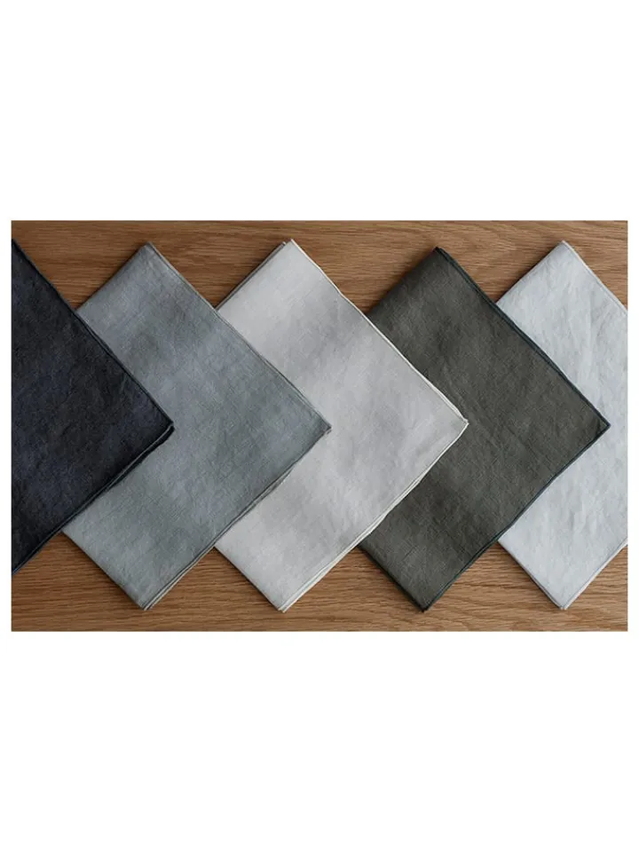 Blomus Tisch- & Küchentextilien<4er-Set: Servietten "Lineo" in Anthrazit - (L)42 x (B)42 cm