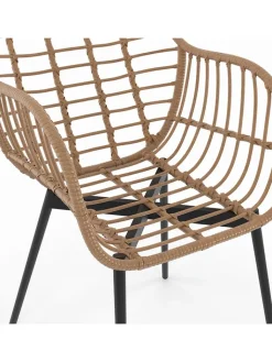 IDOMYA Essentials Sitzmöbel<2er-Set: Sessel "Cuba" in Hellbraun/ Schwarz - (B)51 x (H)80 cm